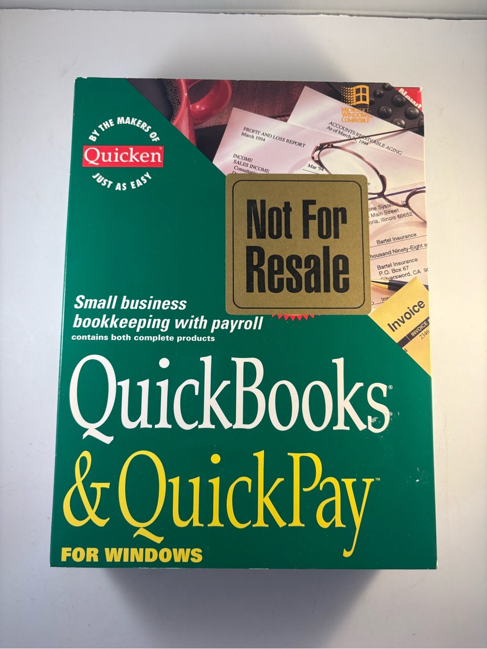 Intuit QuickBooks QuickPay Financial Software Sealed Disks Manual Windows 1994